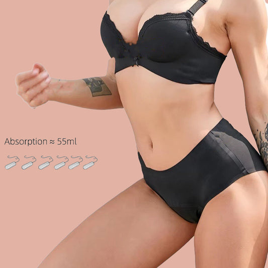 Fiona Periodenunterwäsche in hoher Taille, nahtlos, super starke Saugkraft bis 50ml, Material 78% Nylon 22% Spandex